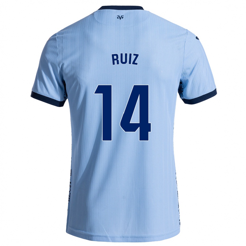 ילדים כדורגל Adri Ruiz #14 שמיים כחולים הרחק ג'רזי 2024/25