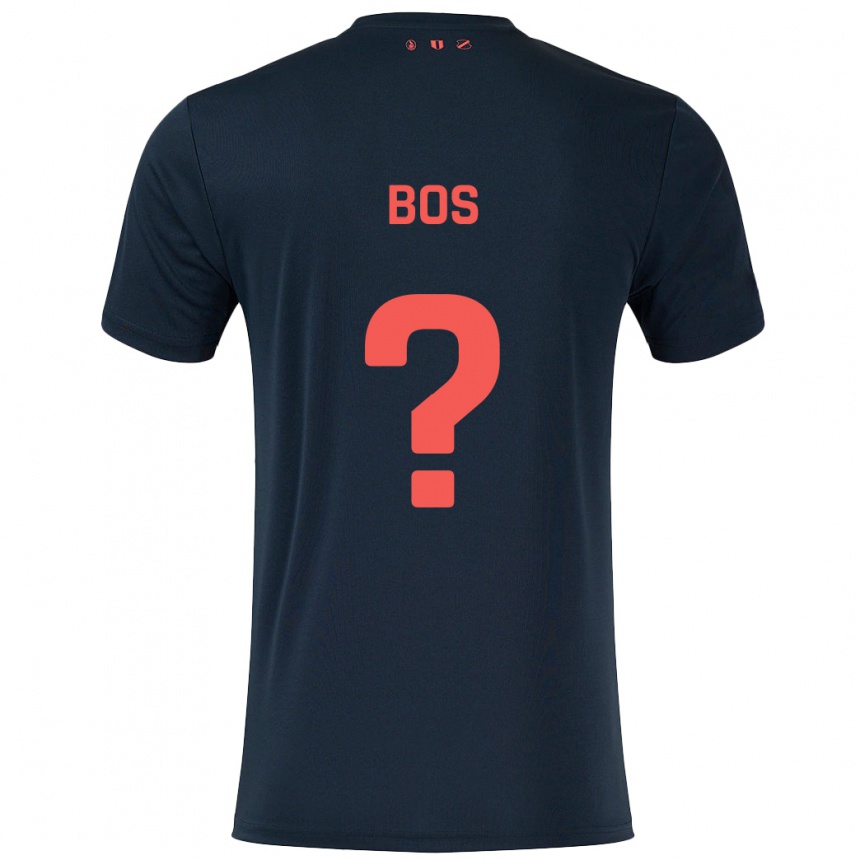 ילדים כדורגל Torben Bos #0 שחור אדום הרחק ג'רזי 2024/25