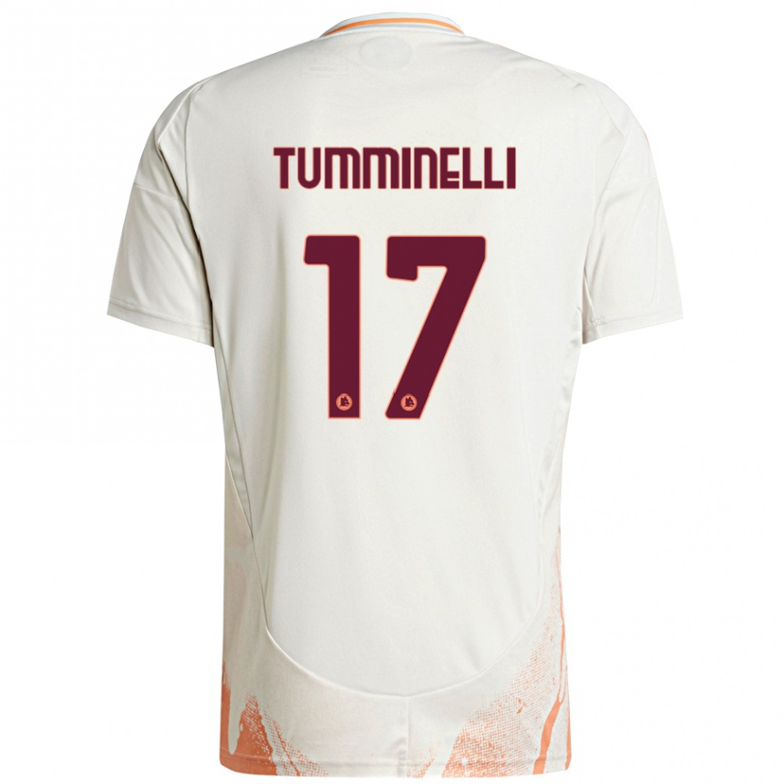 ילדים כדורגל Gianmarco Tumminelli #17 קרם לבן כתום הרחק ג'רזי 2024/25