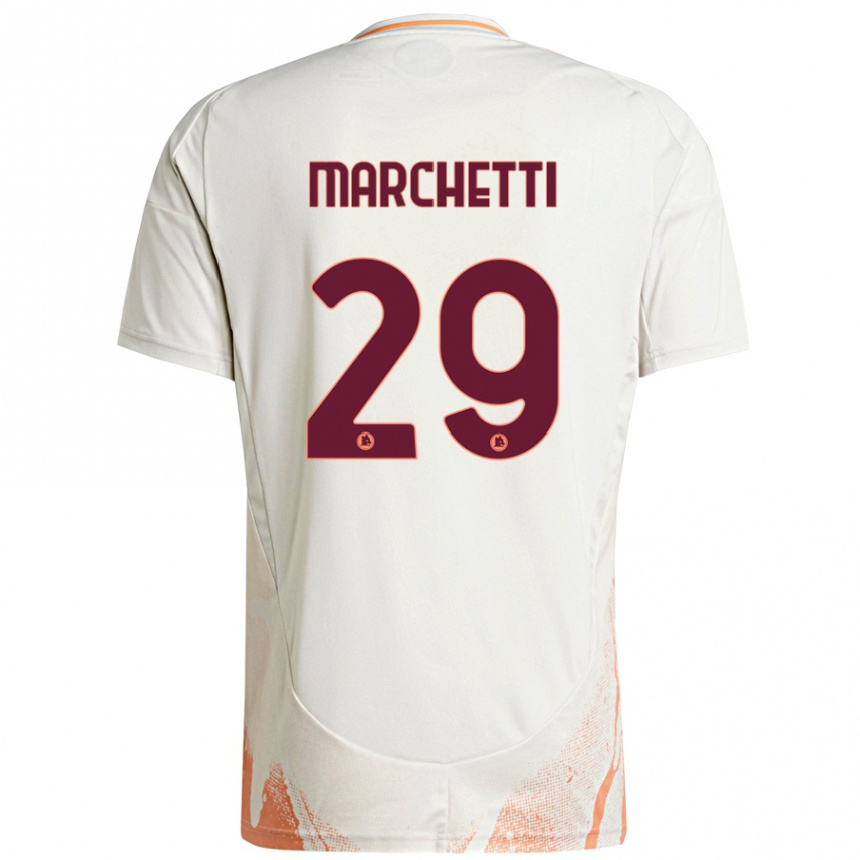 ילדים כדורגל Tommaso Marchetti #29 קרם לבן כתום הרחק ג'רזי 2024/25