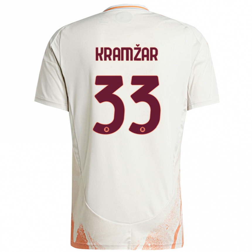 ילדים כדורגל Zara Kramžar #33 קרם לבן כתום הרחק ג'רזי 2024/25