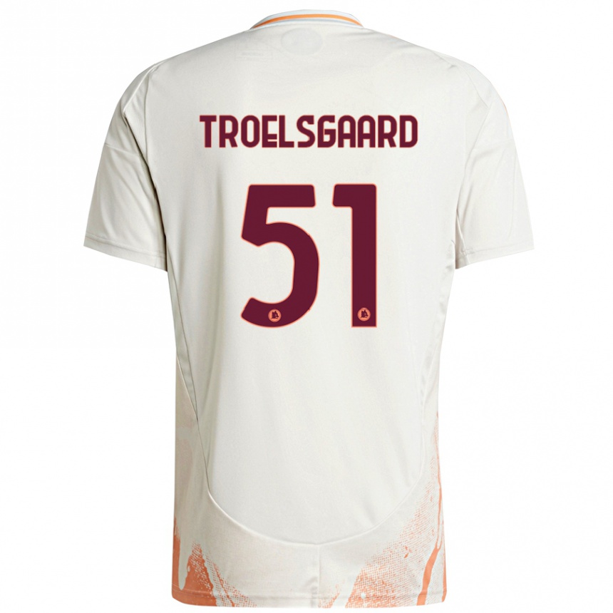 ילדים כדורגל Sanne Troelsgaard #51 קרם לבן כתום הרחק ג'רזי 2024/25