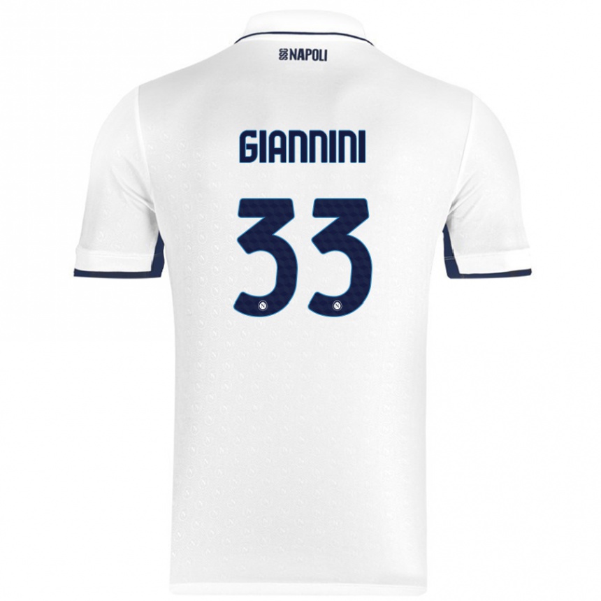 ילדים כדורגל אנריקו ג'אניני #33 כחול רויאל לבן הרחק ג'רזי 2024/25