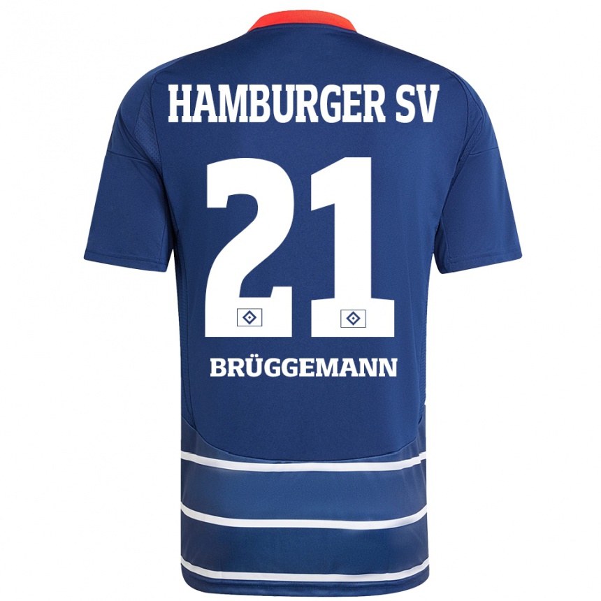 ילדים כדורגל William Brüggemann #21 כחול כהה הרחק ג'רזי 2024/25