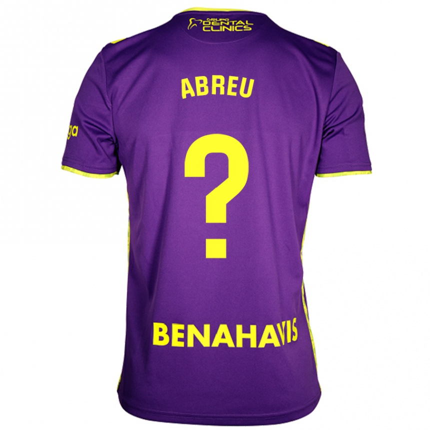 ילדים כדורגל Marco Abreu #0 צהוב סגול הרחק ג'רזי 2024/25