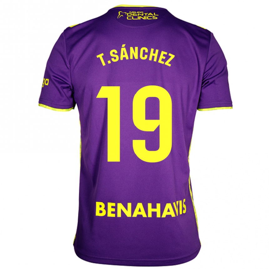 ילדים כדורגל Toni Sánchez #19 צהוב סגול הרחק ג'רזי 2024/25