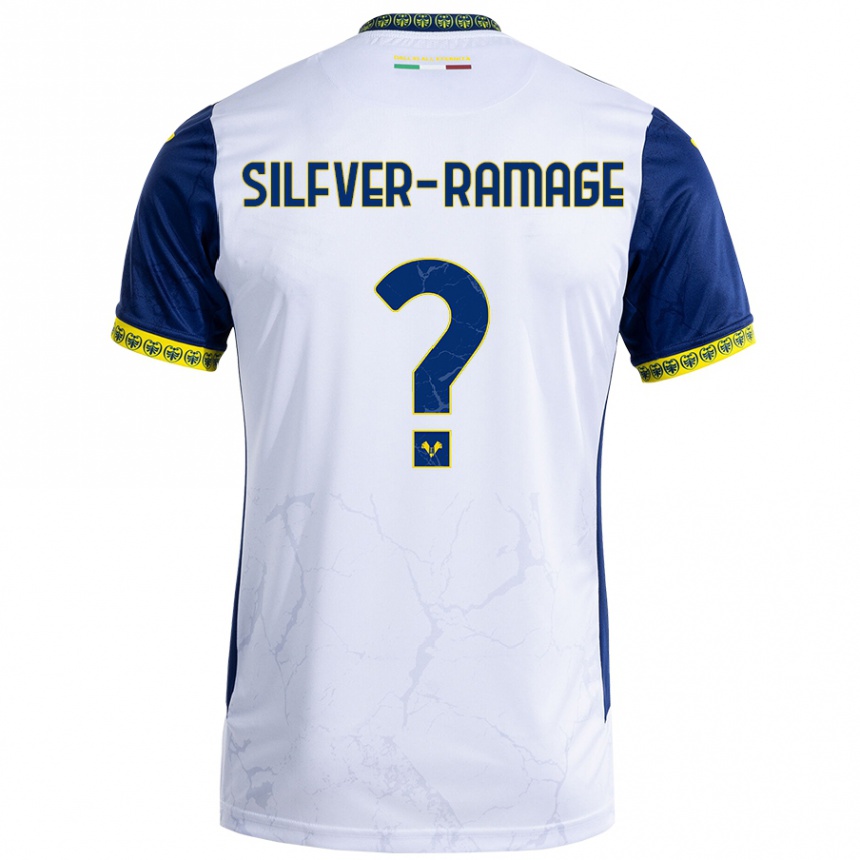 ילדים כדורגל William Silfver-Ramage #0 כחול לבן הרחק ג'רזי 2024/25