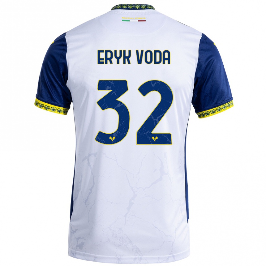 ילדים כדורגל Andrei Eryk Voda #32 כחול לבן הרחק ג'רזי 2024/25