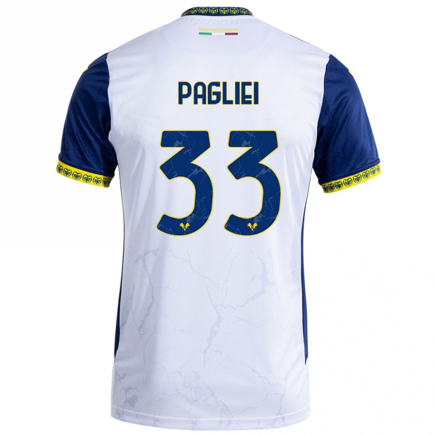 ילדים כדורגל Matteo Pagliei #33 כחול לבן הרחק ג'רזי 2024/25