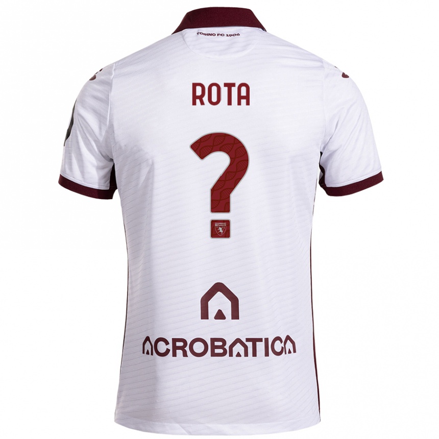 ילדים כדורגל Tommaso Rota #0 חום לבן הרחק ג'רזי 2024/25