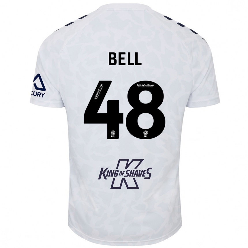 ילדים כדורגל Luke Bell #48 לָבָן הרחק ג'רזי 2024/25