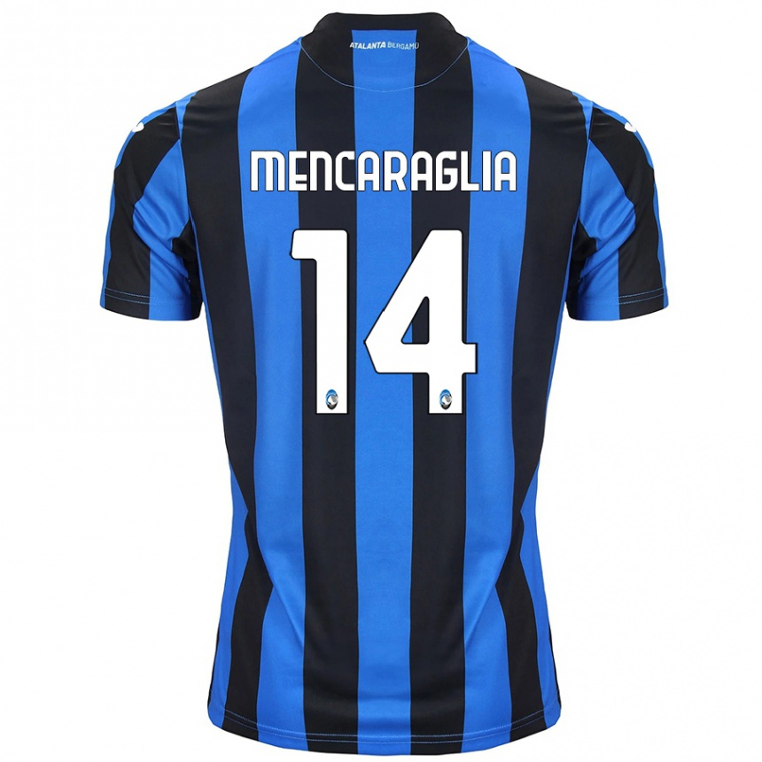 גברים כדורגל Filippo Mencaraglia #14 כחול שחור ג'רזי ביתית 2024/25