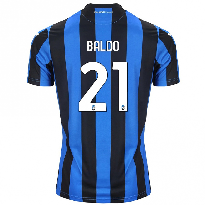 גברים כדורגל Nicolò Baldo #21 כחול שחור ג'רזי ביתית 2024/25