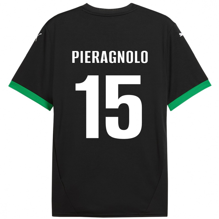 גברים כדורגל Edoardo Pieragnolo #15 שחור ירוק כהה ג'רזי ביתית 2024/25