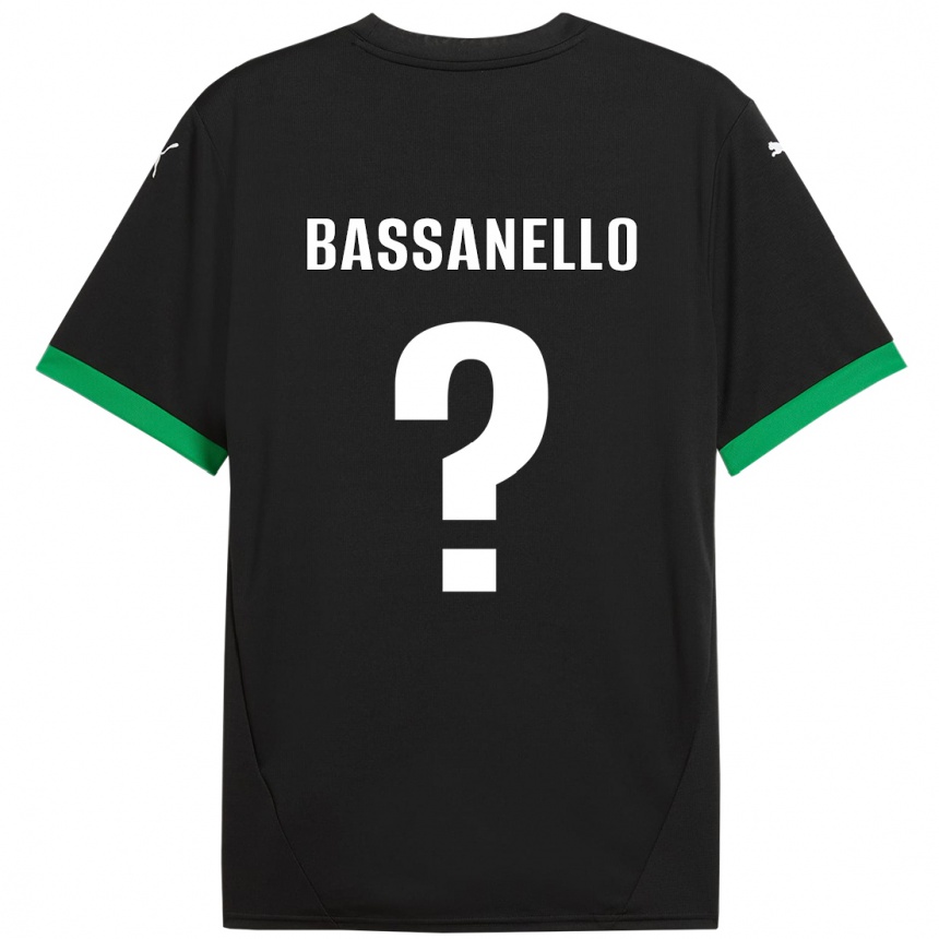 גברים כדורגל Davide Bassanello #0 שחור ירוק כהה ג'רזי ביתית 2024/25