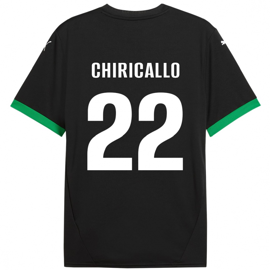 גברים כדורגל Giovanni Chiricallo #22 שחור ירוק כהה ג'רזי ביתית 2024/25
