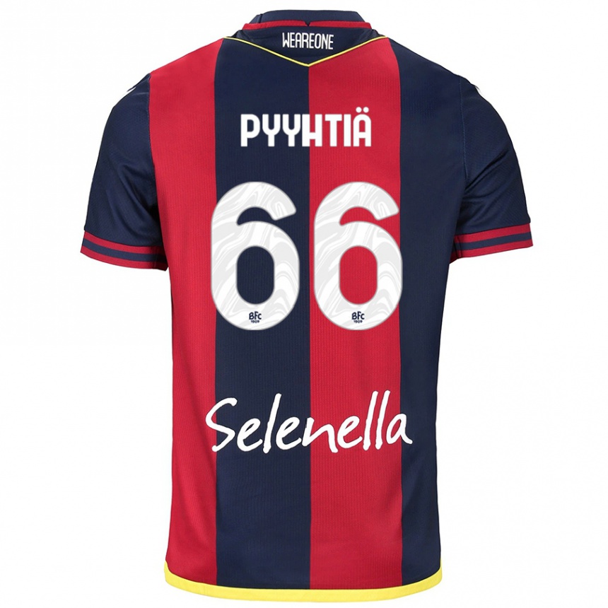 גברים כדורגל Niklas Pyyhtiä #66 אדום רויאל כחול ג'רזי ביתית 2024/25