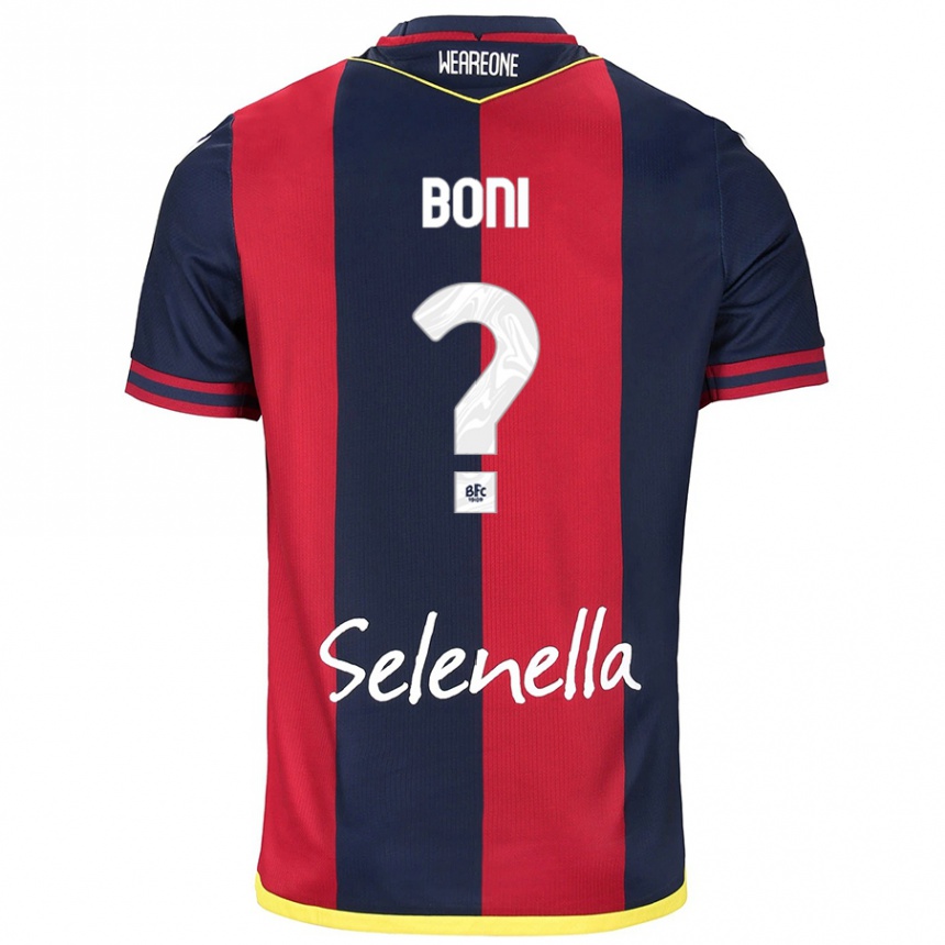 גברים כדורגל Mattia Boni #0 אדום רויאל כחול ג'רזי ביתית 2024/25