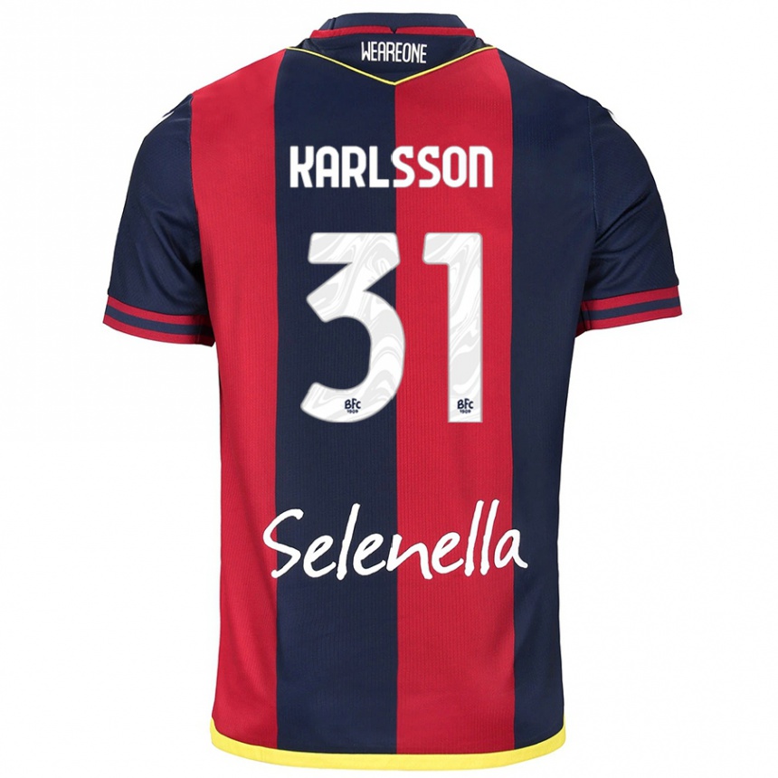 גברים כדורגל Kazper Karlsson #31 אדום רויאל כחול ג'רזי ביתית 2024/25