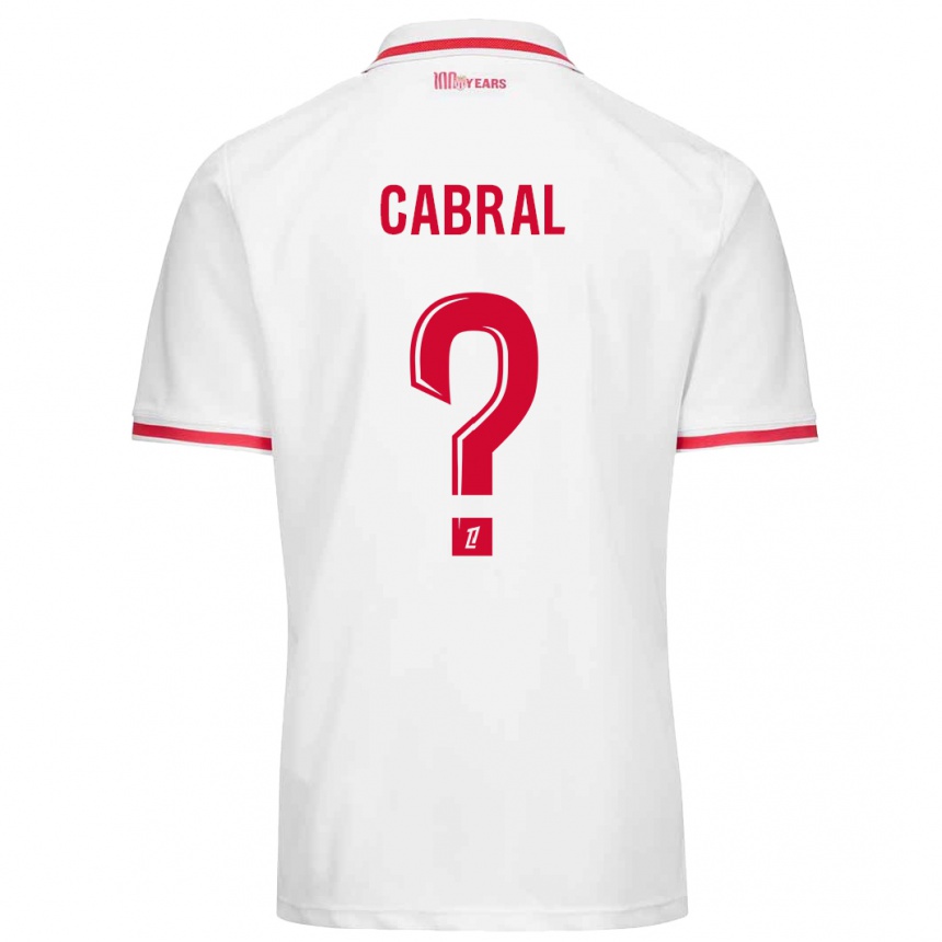 גברים כדורגל Pape Cabral #0 לבן אדום ג'רזי ביתית 2024/25