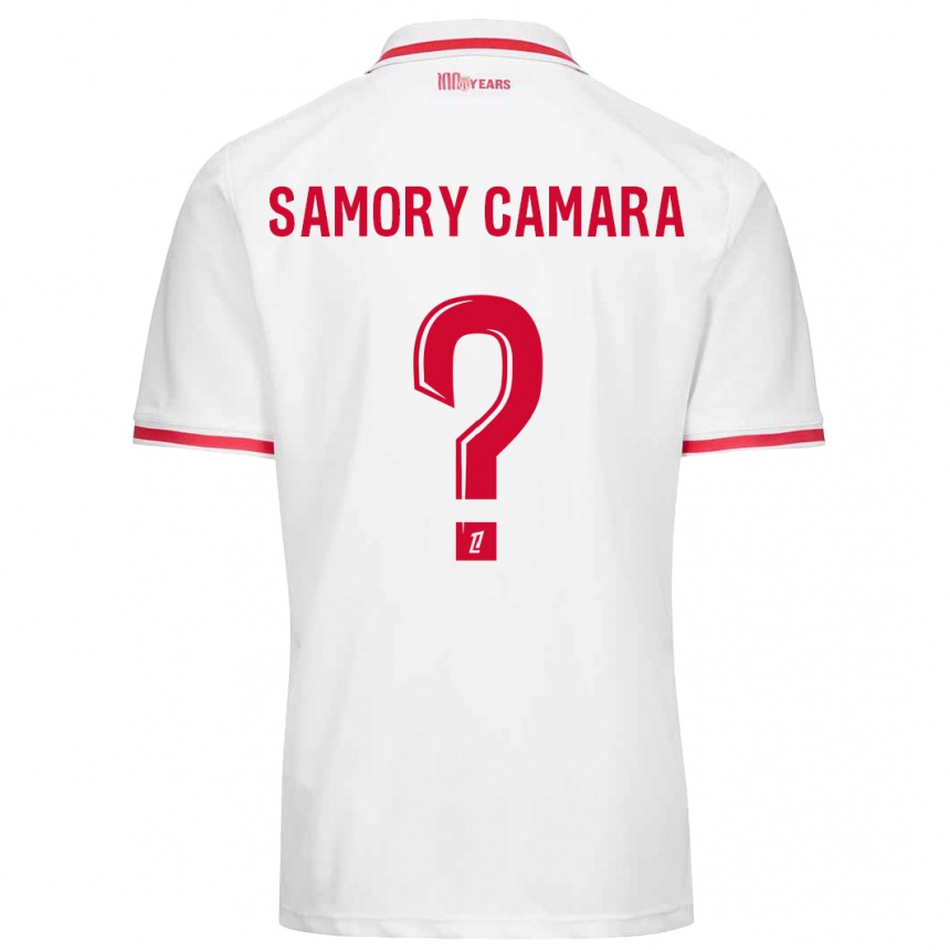 גברים כדורגל Verges Samory Camara #0 לבן אדום ג'רזי ביתית 2024/25