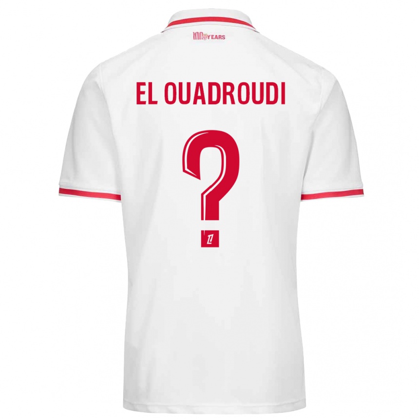גברים כדורגל Imrane El Ouadroudi #0 לבן אדום ג'רזי ביתית 2024/25