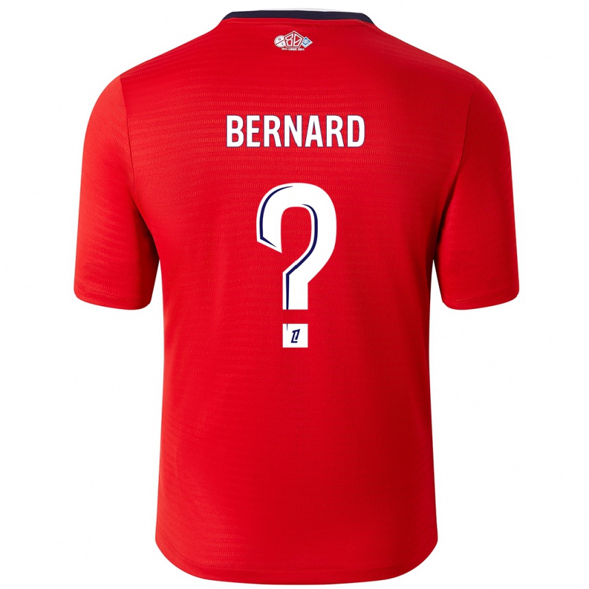 גברים כדורגל Loïk Bernard #0 אדום לבן ג'רזי ביתית 2024/25