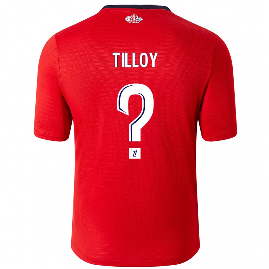 גברים כדורגל Paul Tilloy #0 אדום לבן ג'רזי ביתית 2024/25