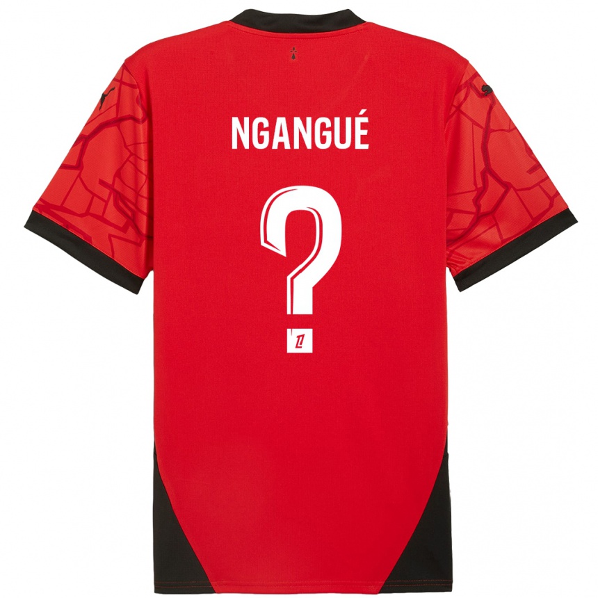 גברים כדורגל Maurice Ngangué #0 אדום שחור ג'רזי ביתית 2024/25