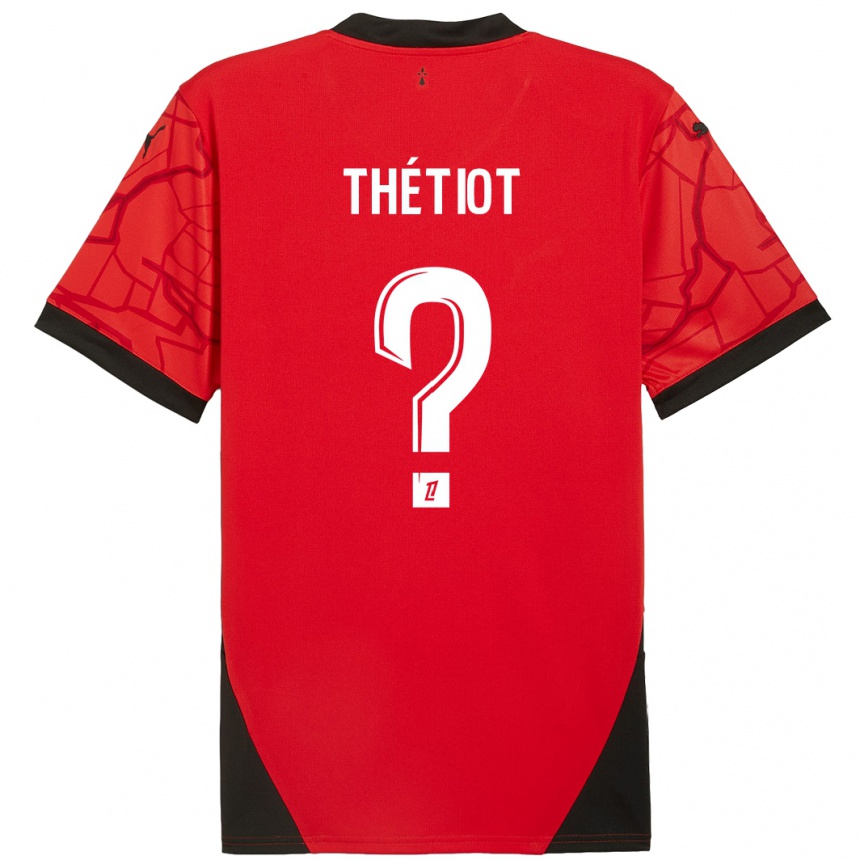 גברים כדורגל Firmin Thétiot #0 אדום שחור ג'רזי ביתית 2024/25
