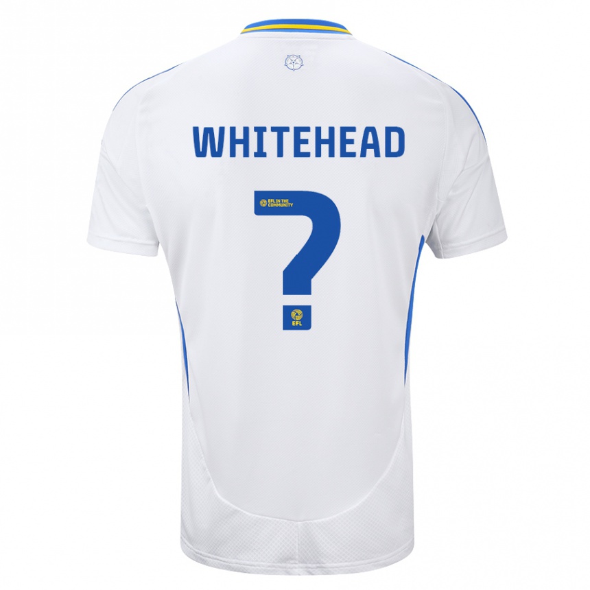גברים כדורגל Louie Whitehead #0 לבן כחול ג'רזי ביתית 2024/25