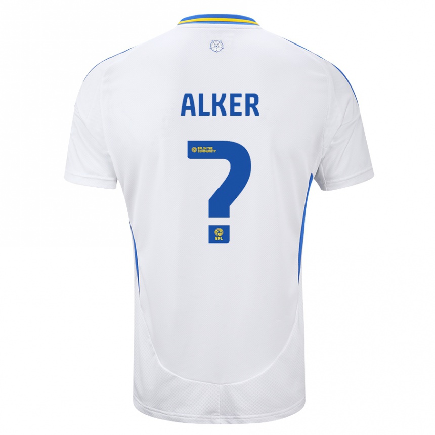 גברים כדורגל Samuel Alker #0 לבן כחול ג'רזי ביתית 2024/25