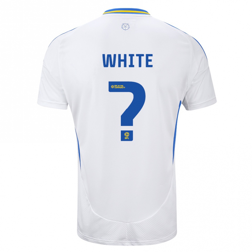 גברים כדורגל Logan White #0 לבן כחול ג'רזי ביתית 2024/25