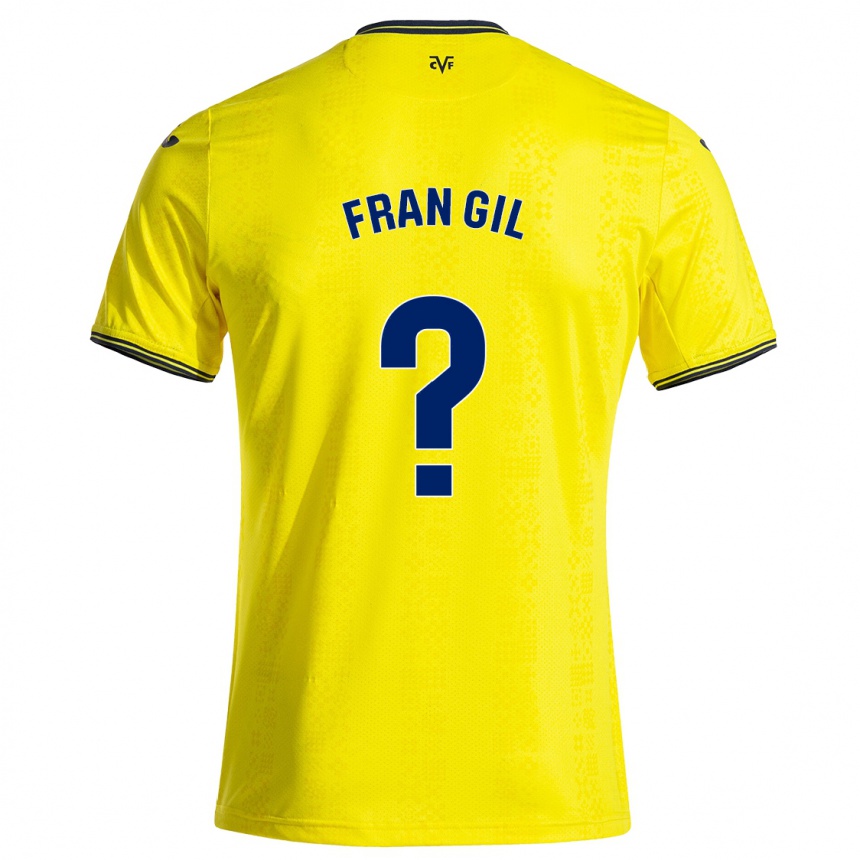 גברים כדורגל Fran Gil #0 צהוב שחור ג'רזי ביתית 2024/25