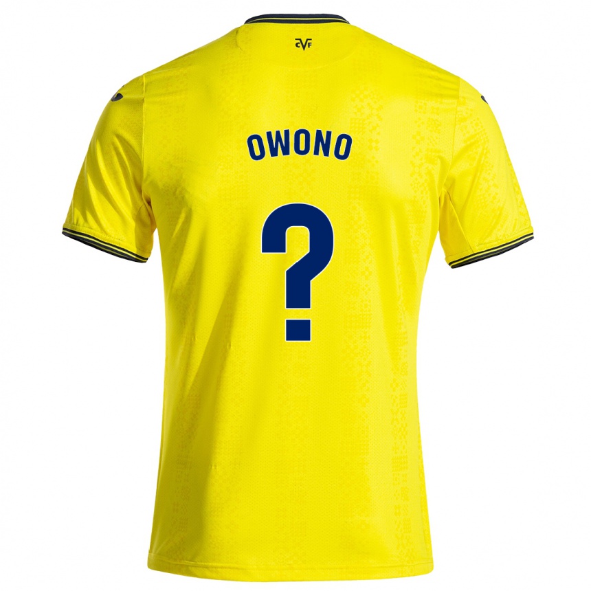 גברים כדורגל Roberto Owono #0 צהוב שחור ג'רזי ביתית 2024/25