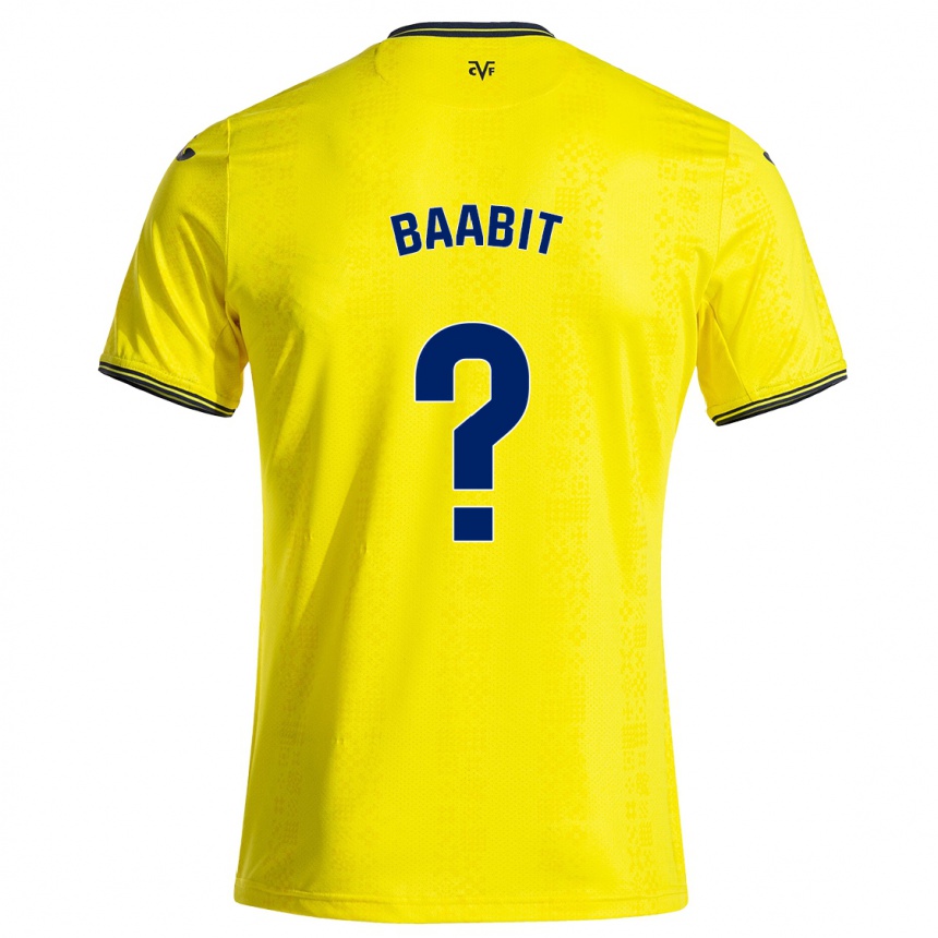 גברים כדורגל Adam Baabit #0 צהוב שחור ג'רזי ביתית 2024/25