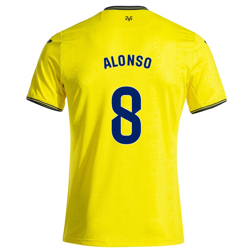 גברים כדורגל Rodri Alonso #8 צהוב שחור ג'רזי ביתית 2024/25
