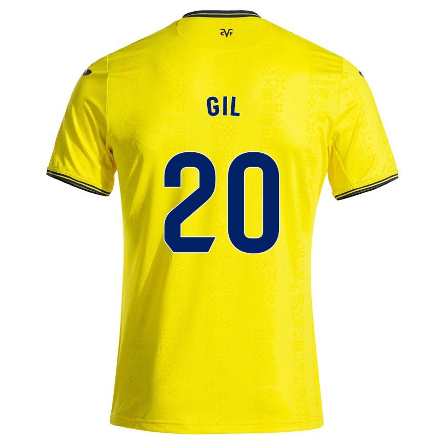 גברים כדורגל Mario Gil #20 צהוב שחור ג'רזי ביתית 2024/25