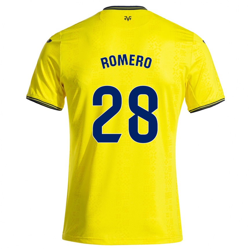 גברים כדורגל María Romero #28 צהוב שחור ג'רזי ביתית 2024/25