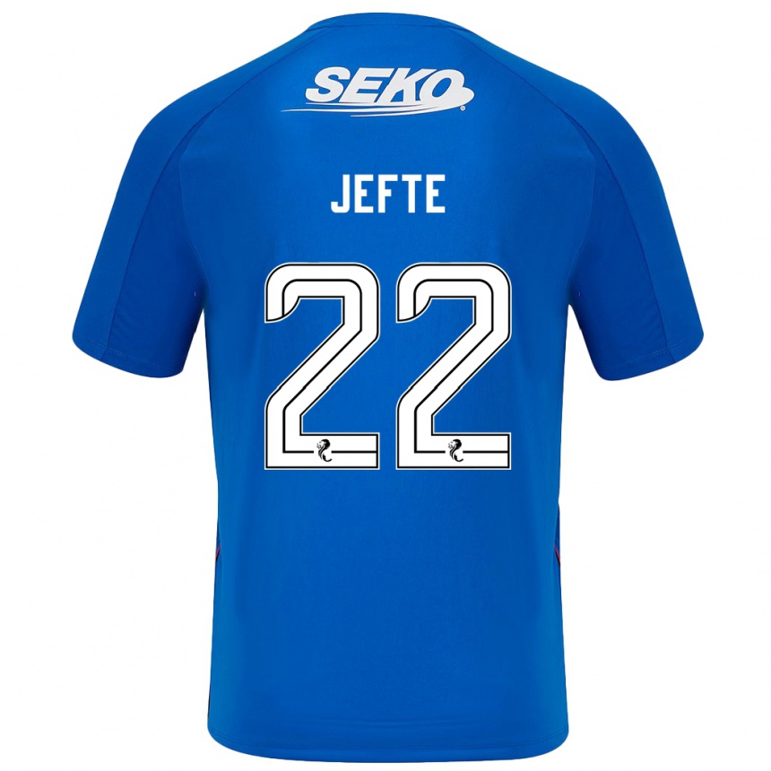 גברים כדורגל Jefté #22 כחול כהה ג'רזי ביתית 2024/25