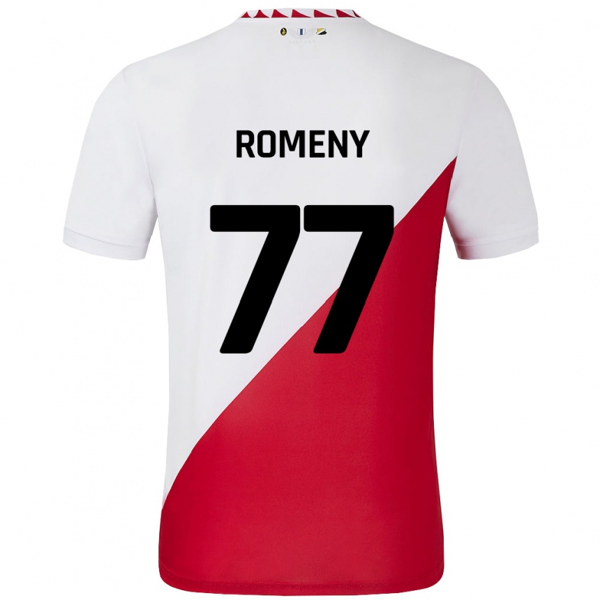 גברים כדורגל Ole Romeny #77 לבן אדום ג'רזי ביתית 2024/25
