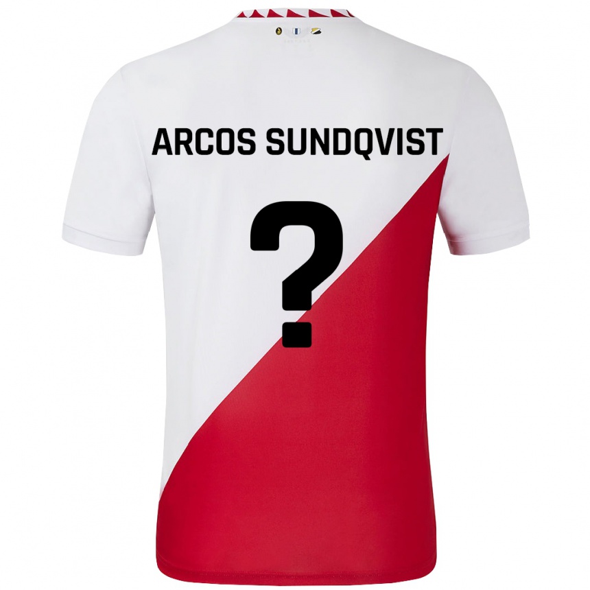 גברים כדורגל Gustav Arcos Sundqvist #0 לבן אדום ג'רזי ביתית 2024/25