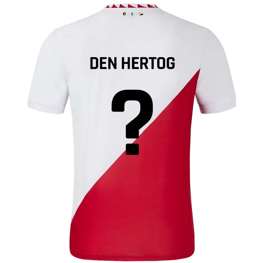 גברים כדורגל Mees Den Hertog #0 לבן אדום ג'רזי ביתית 2024/25
