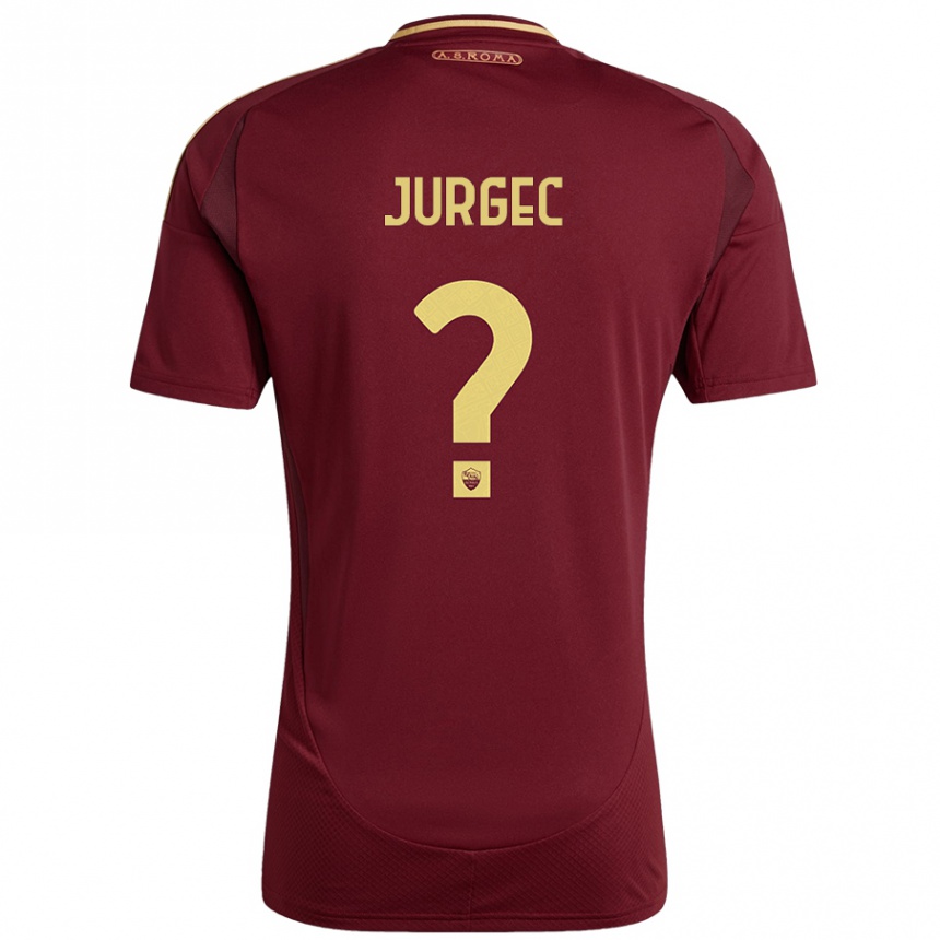 גברים כדורגל Jan Jurgec #0 אדום חום זהב ג'רזי ביתית 2024/25