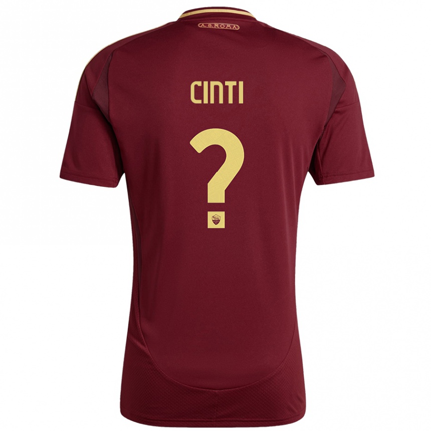 גברים כדורגל Valerio Cinti #0 אדום חום זהב ג'רזי ביתית 2024/25