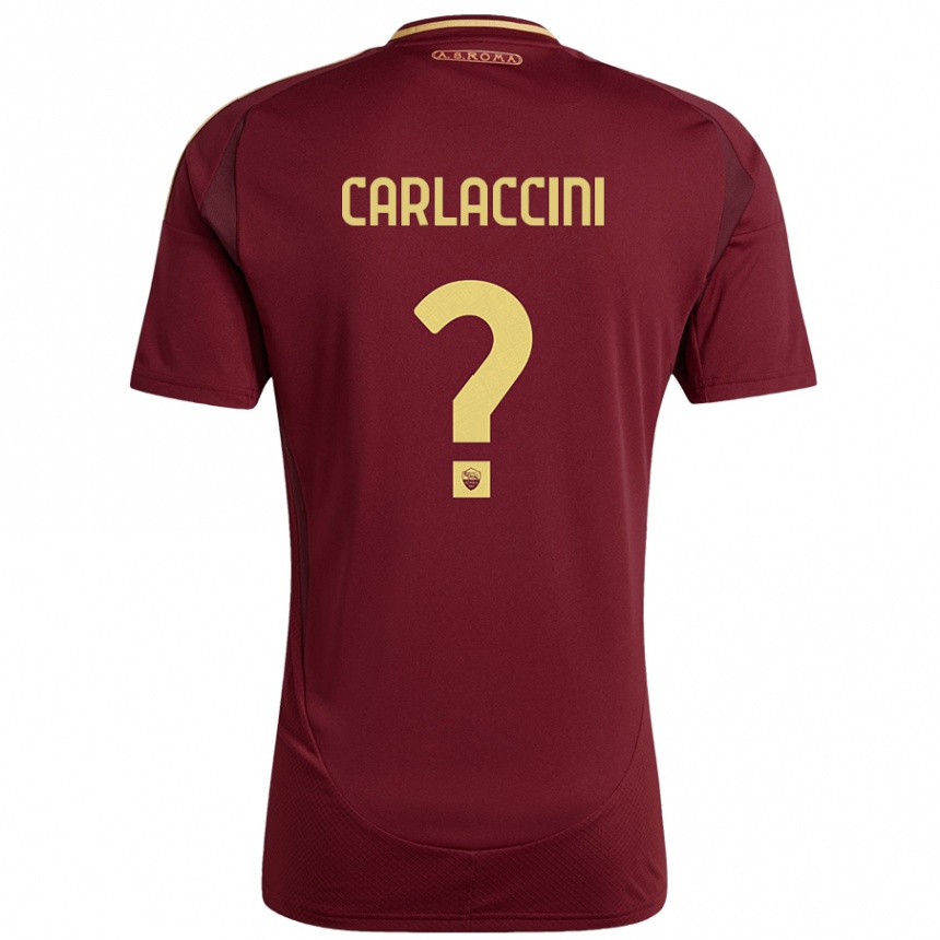 גברים כדורגל Samuele Carlaccini #0 אדום חום זהב ג'רזי ביתית 2024/25