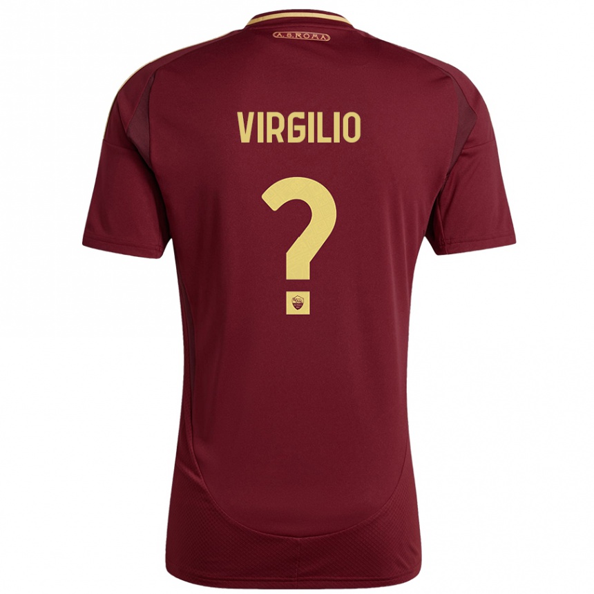 גברים כדורגל Cristian Virgilio #0 אדום חום זהב ג'רזי ביתית 2024/25