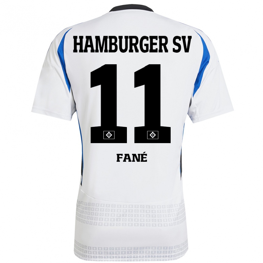 גברים כדורגל Sidi Fané #11 לבן כחול ג'רזי ביתית 2024/25