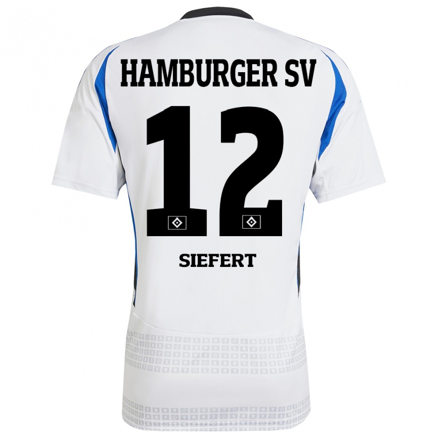 גברים כדורגל Louis Siefert #12 לבן כחול ג'רזי ביתית 2024/25