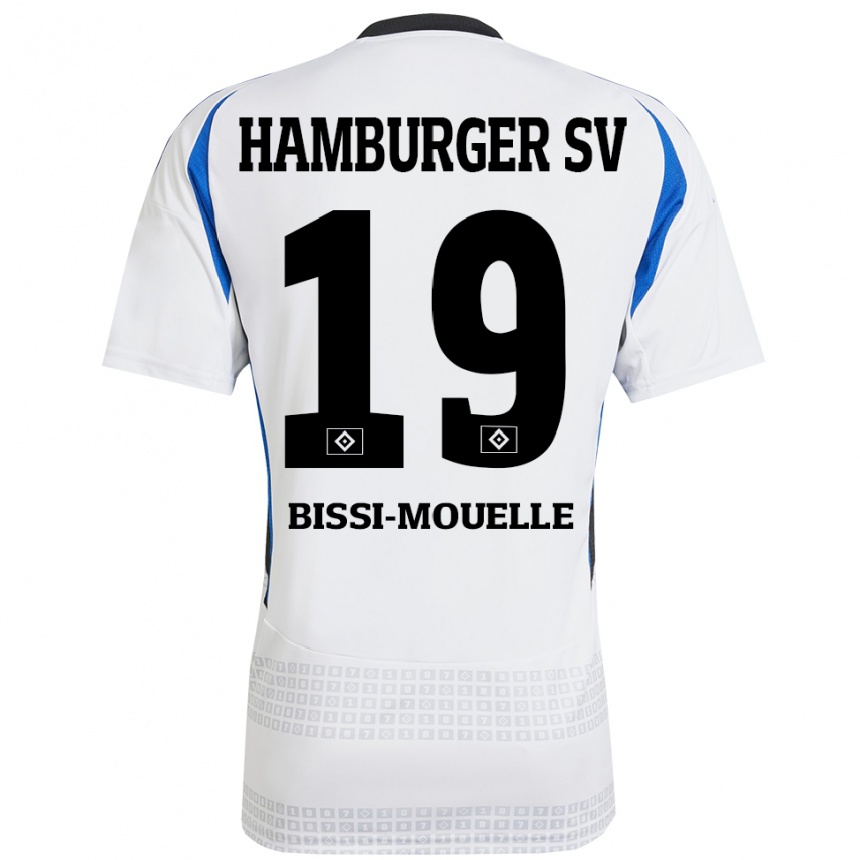 גברים כדורגל Jason Bissi-Mouelle #19 לבן כחול ג'רזי ביתית 2024/25